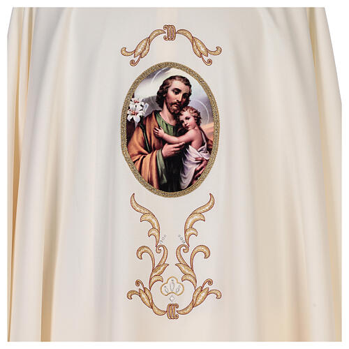 Messgewand mit Sankt Joseph aus 100% Polyester in liturgischen Farben Gamma 2