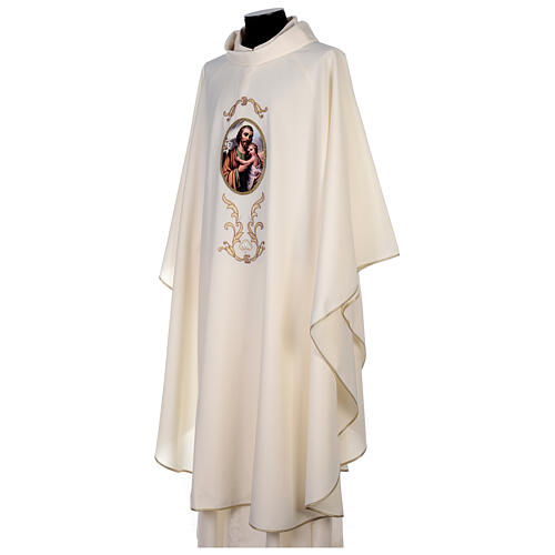 Messgewand mit Sankt Joseph aus 100% Polyester in liturgischen Farben Gamma 3