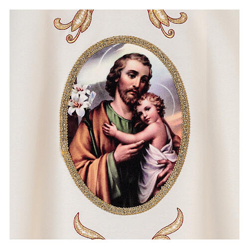 Messgewand mit Sankt Joseph aus 100% Polyester in liturgischen Farben Gamma 4