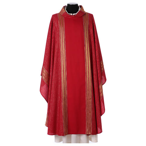 Chasuble in wool and lurex, vertical stripes Gamma 1