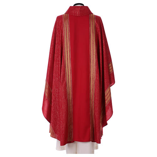 Chasuble in wool and lurex, vertical stripes Gamma 5
