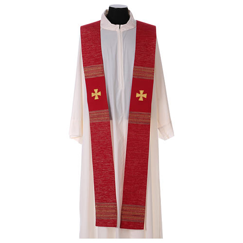 Chasuble in wool and lurex, vertical stripes Gamma 6