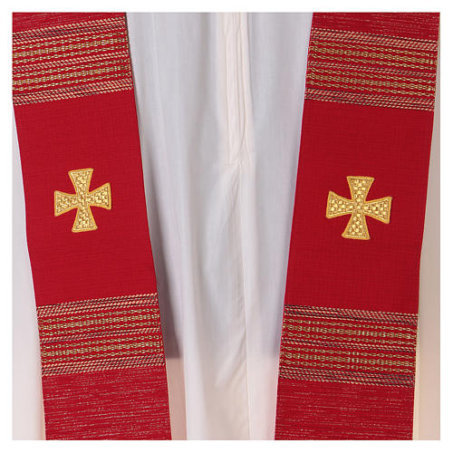 Chasuble in wool and lurex, vertical stripes Gamma 7