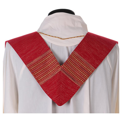Chasuble in wool and lurex, vertical stripes Gamma 8