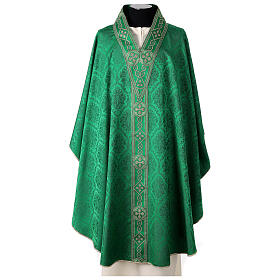 Chasuble damassée avec col en V 100% acétate