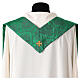 Chasuble damassée avec col en V 100% acétate s9