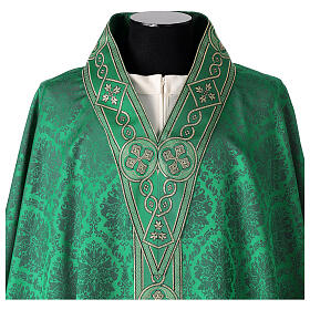 Damask chasuble with 100% acetate neckline
