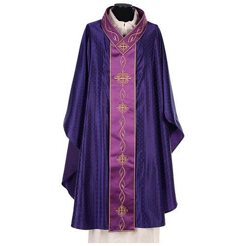 Wool Chasuble with embroidered gallon Gamma 1