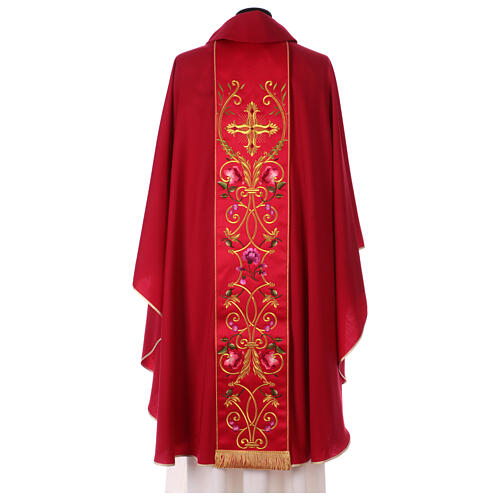 Chasuble in pure wool with embroidered cross Gamma 5