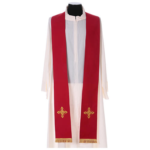 Chasuble in pure wool with embroidered cross Gamma 6