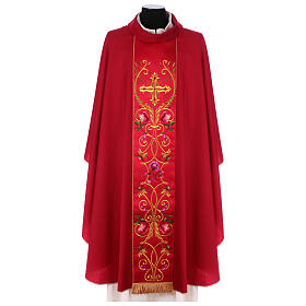 Liturgical Chasuble in pure wool with embroidered cross Gamma