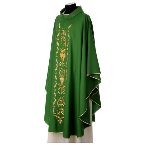 Chasuble in pure wool with golden embroidery on the front Gamma 3
