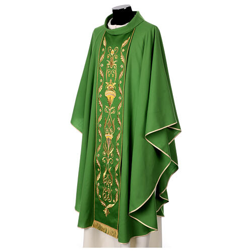 Chasuble in pure wool with embroidered satin gallon Gamma 2