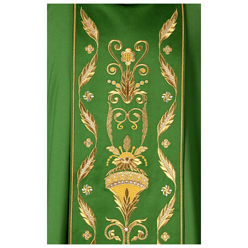 Chasuble in pure wool with embroidered satin gallon Gamma 3