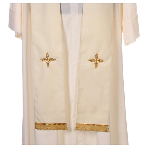 Chasuble en tissu pure laine bande centrale en satin brodé 8