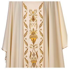 Catholic Chasuble in pure wool with embroidered satin gallon Gamma