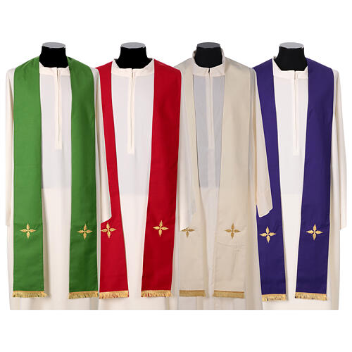Catholic Chasuble in pure wool with embroidered satin gallon Gamma 10