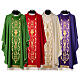 Catholic Chasuble in pure wool with embroidered satin gallon Gamma s1