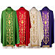 Catholic Chasuble in pure wool with embroidered satin gallon Gamma s9