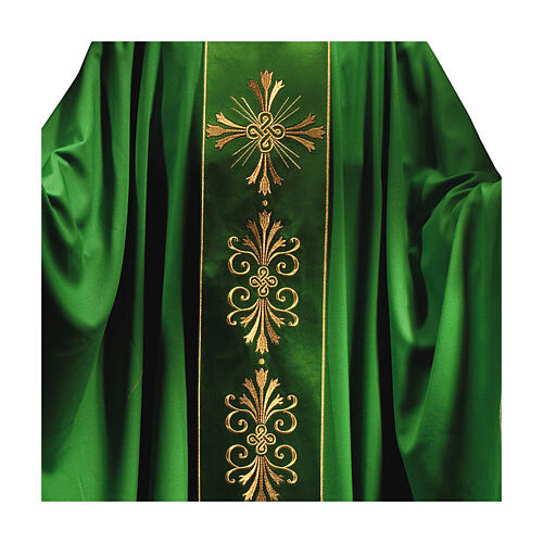 Liturgical Chasuble in pure wool with embroidered cross on gallon Gamma 2