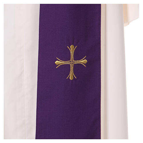 Chasuble of 100% wool, grape branches applied to the fabric Gamma 6