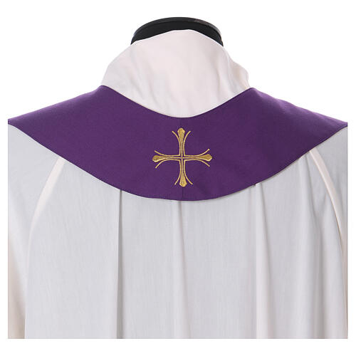 Chasuble of 100% wool, grape branches applied to the fabric Gamma 7