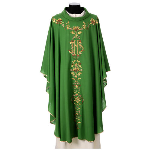 Chasuble in pure wool with fine embroidery on the front Gamma 1