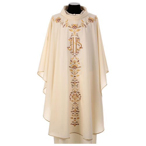 Chasuble in pure wool with fine embroidery on the front Gamma 3