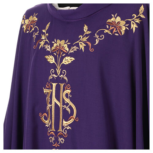 Chasuble in pure wool with fine embroidery on the front Gamma 6