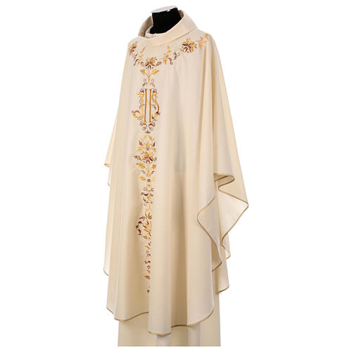 Chasuble in pure wool with fine embroidery on the front Gamma 8