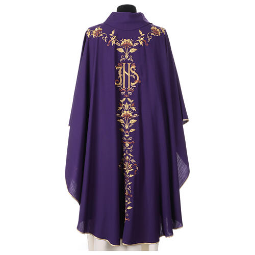Chasuble in pure wool with fine embroidery on the front Gamma 12