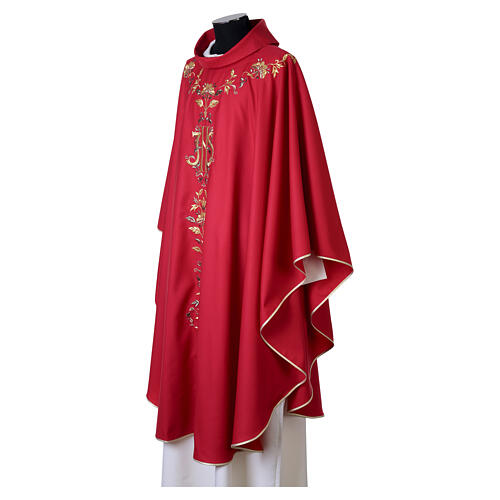 Chasuble in pure wool with fine embroidery on the front Gamma 8