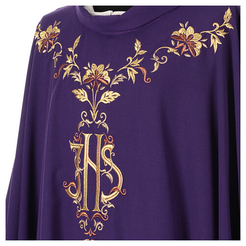 Chasuble in pure wool with fine embroidery on the front Gamma 13