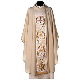 Chasuble in pure wool with embroidered gallon Gamma