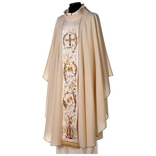 Chasuble in pure wool with embroidered gallon Gamma 3