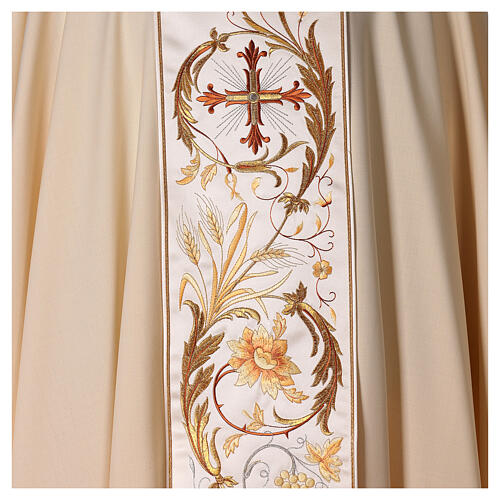 Priest Chasuble in pure wool with embroidered gallon Gamma 2