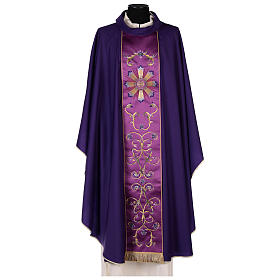 Chasuble in pure wool with decorated gallon Gamma