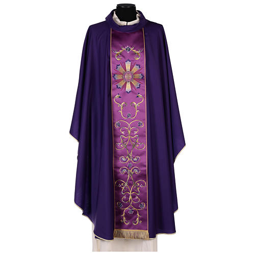 Chasuble in pure wool with decorated gallon Gamma 1
