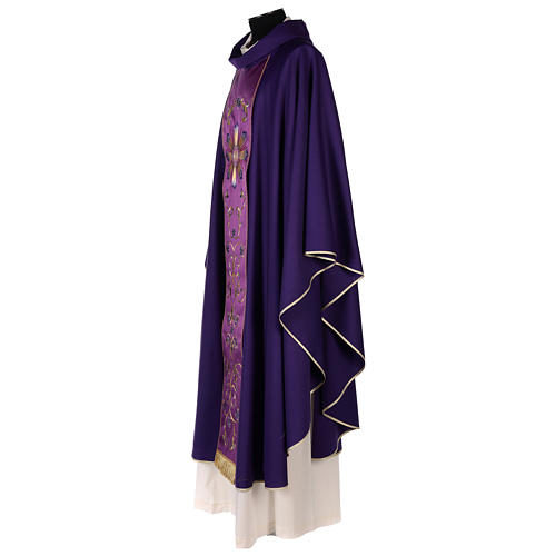 Chasuble in pure wool with decorated gallon Gamma 3