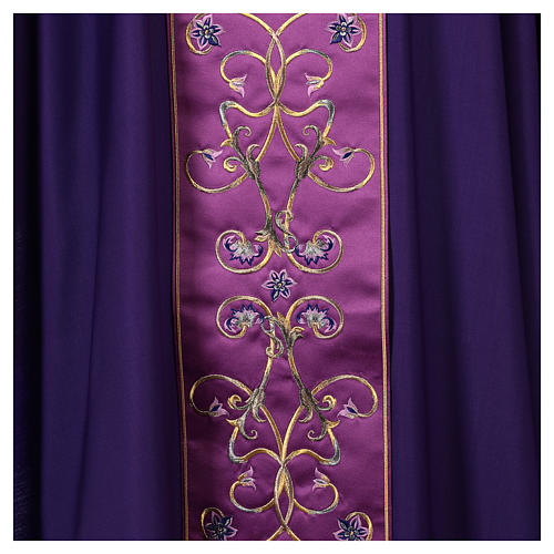 Chasuble in pure wool with decorated gallon Gamma 4