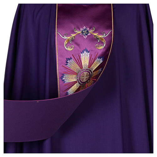 Chasuble in pure wool with decorated gallon Gamma 6