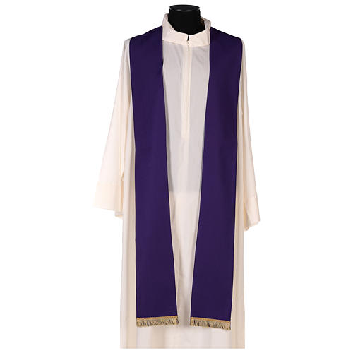 Chasuble in pure wool with decorated gallon Gamma 7