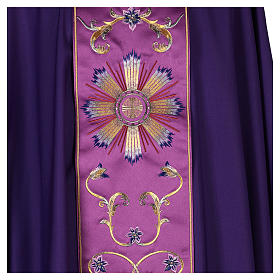 Priest Chasuble in pure wool with decorated gallon Gamma
