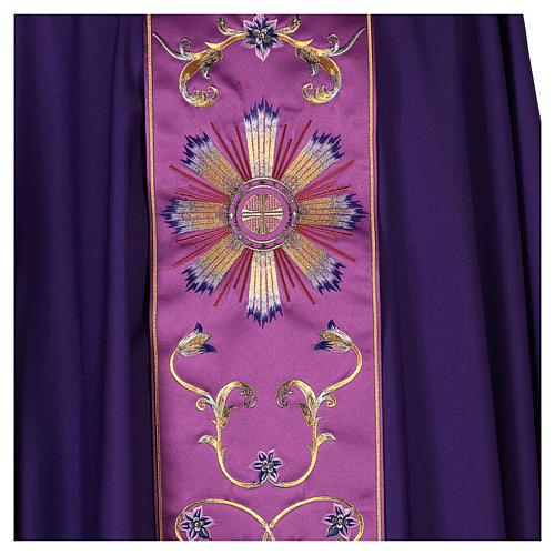 Priest Chasuble in pure wool with decorated gallon Gamma 2