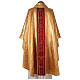 Chasuble in broderie fabric with red gallon, gold Gamma s4