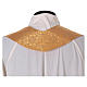 Chasuble in broderie fabric with red gallon, gold Gamma s7