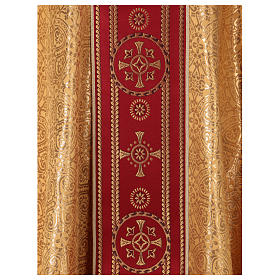 Gold Chasuble in broderie fabric with red gallon Gamma