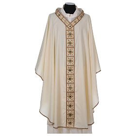 Chasuble 100% laine avec col passementerie or Gamma