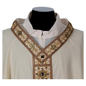 Casule: Casula 100% lana con collo agremano oro Casule: Casula 100% lana con collo agremano oro