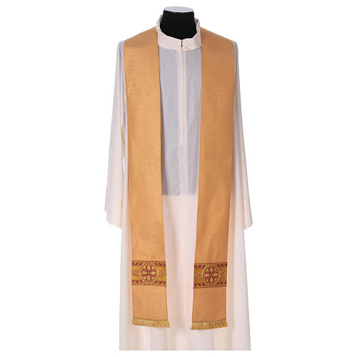 Chasuble in wool and polyester with gallon directly applied on the front Gamma 4